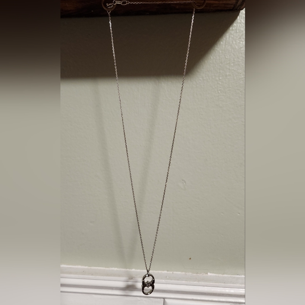 Tory Burch Silver Gemini Link Pendant Necklace